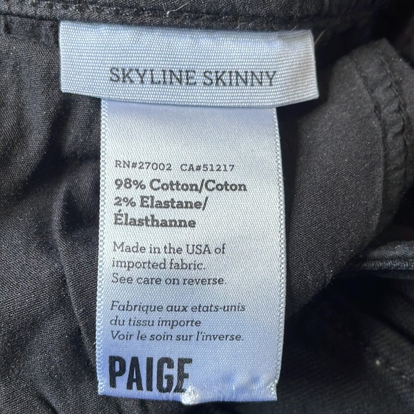 Paige black skyline skinny jeans, size 27 - Picture 6 of 8